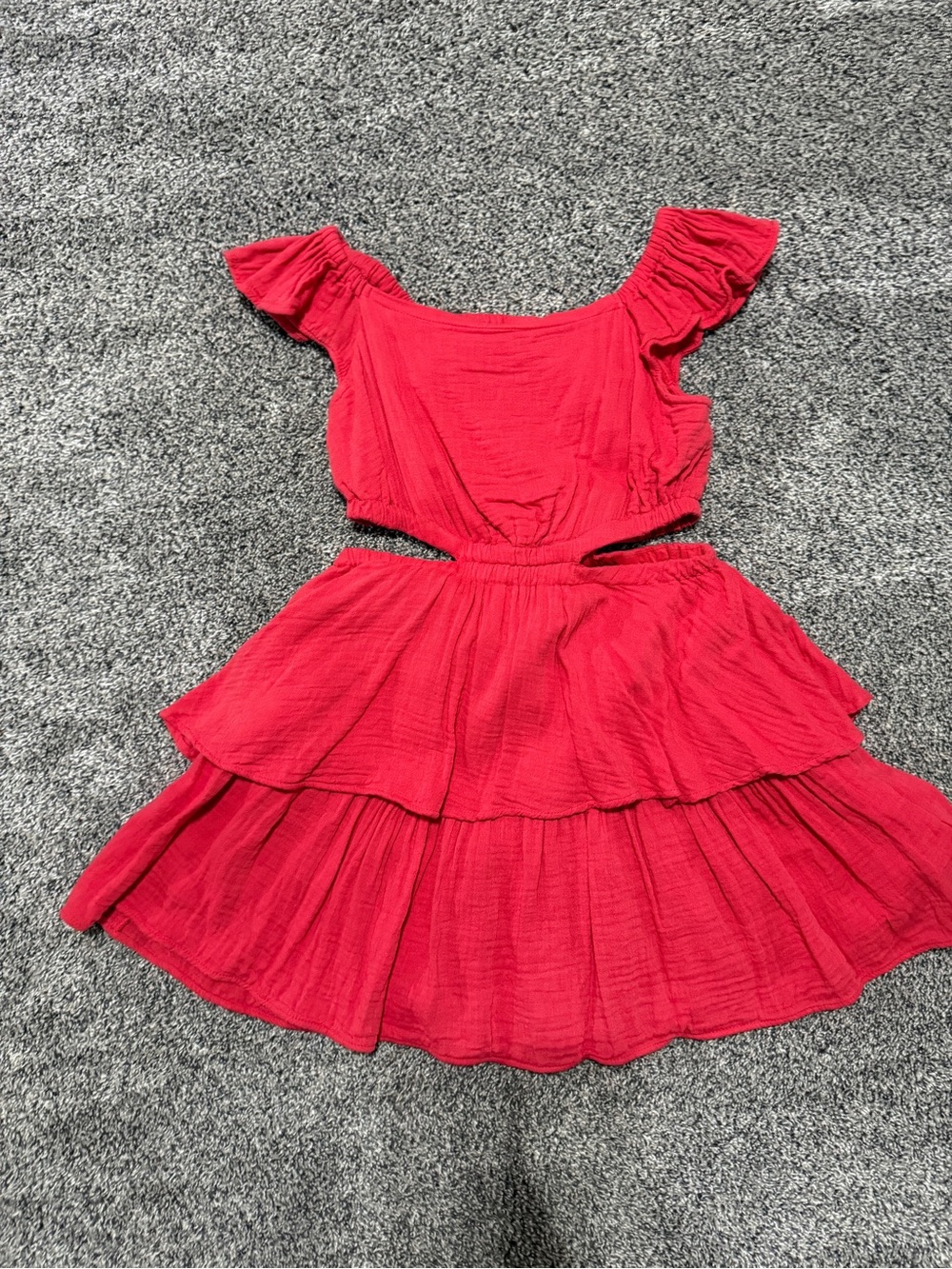 GAP Women’s Bright Red Tiered Cutout Mini Dress